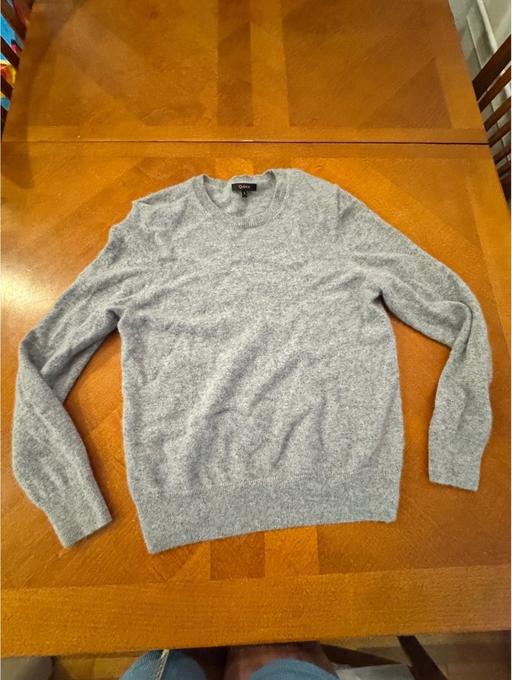 Quince 100% Cashmere Gray Crewneck Sweater Size L 3215